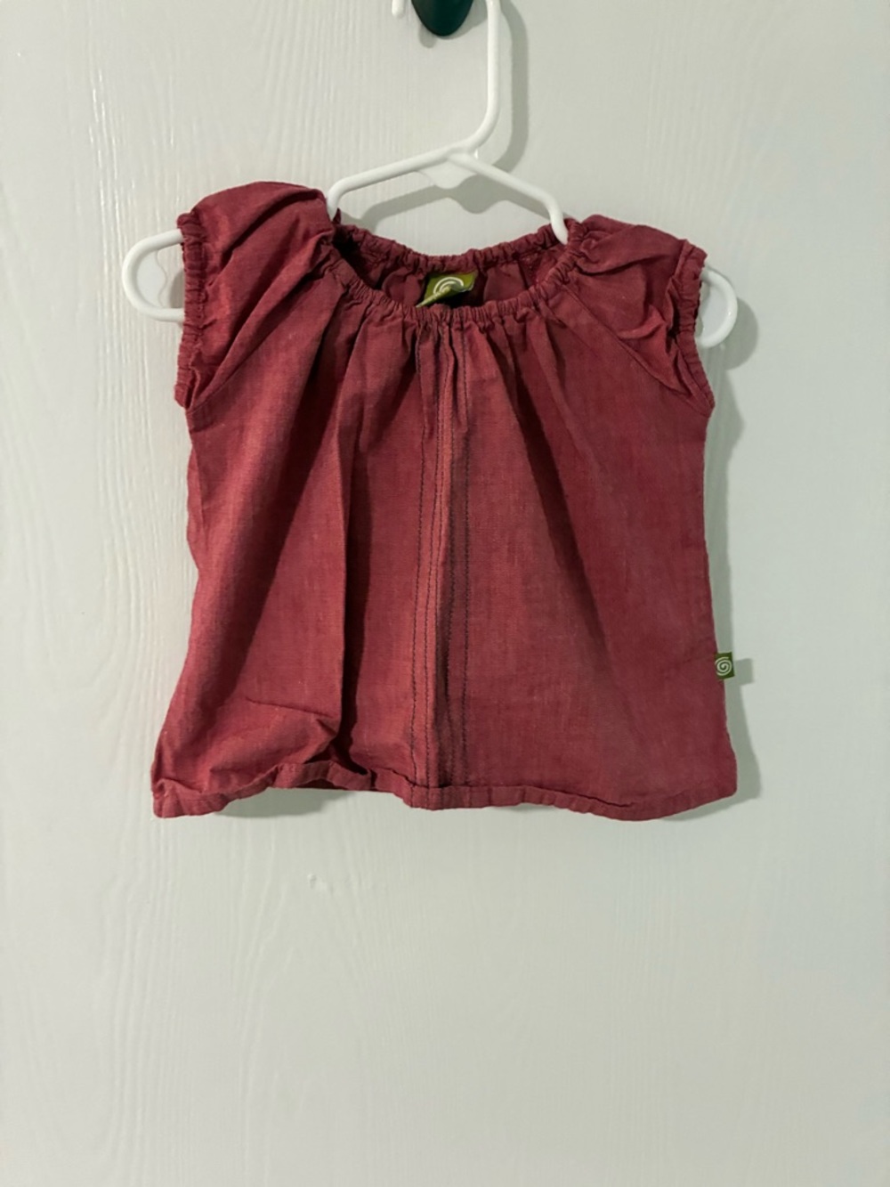 Nui toddler Girls' Short Sleeve Peasant Top in Berry Red